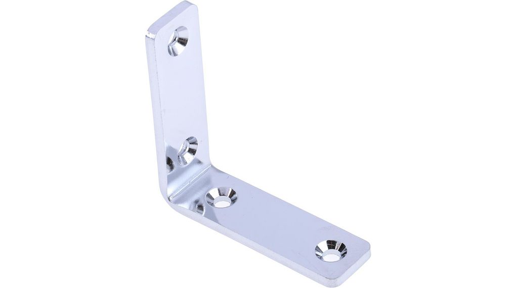 Angled Mounting Bracket 50mm Steel Silver Pack of 10 pieces